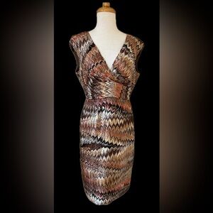 Donna Rico Stunning Multi Colored Print Silk Dress